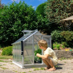 Mini-serre Merlin 0,83m² En Alu Anodisé Et PC 4mm – Fondation En Acier – Vitavia -Jardin Serre Boutique mini serre merlin 083m en alu anodise et pc 4mm fondation en acier vitavia 8