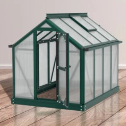 Mini-serre Merlin 0,83m² En Alu émeraude Et PC 4mm – Fondation En Acier – Vitavia -Jardin Serre Boutique mini serre merlin 083m en alu emeraude et pc 4mm fondation en acier vitavia 2