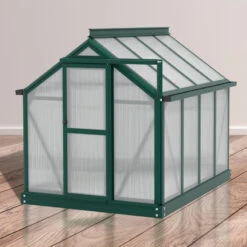 Mini-serre Merlin 0,83m² En Alu émeraude Et PC 4mm – Fondation En Acier – Vitavia -Jardin Serre Boutique mini serre merlin 083m en alu emeraude et pc 4mm fondation en acier vitavia 3