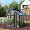 Mini-serre Merlin 0,83m² En Alu Noir Et PC 4mm – Fondation En Acier – Vitavia -Jardin Serre Boutique mini serre merlin 083m en alu noir et pc 4mm fondation en acier vitavia