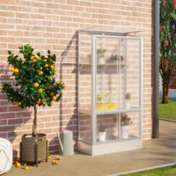 Mini-serre Polis 0,35m² En Alu Anodisé Et PC 4mm – Fondation En Acier – Vitavia