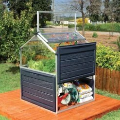 Mini-serre Surélevée Avec Espace De Rangement 1,4m² Plant Inn - Palram - Canopia -Jardin Serre Boutique mini serre surelevee avec espace de rangement plant inn palram 4