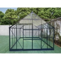 Pack Complet De Verres De Rechange Pour Serre De Jardin 12,84m² En Aluminium Anthracite Et Verre Trempé 4mm - Green Protect -Jardin Serre Boutique pack complet de verres de rechange pour serre de jardin 1284m en aluminium anthracite et verre trempe 4mm green protect 2