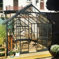 Pack Complet De Verres De Rechange Pour Serre De Jardin 7,42m² En Aluminium Anthracite Et Verre Trempé 4mm - Green Protect -Jardin Serre Boutique pack complet de verres de rechange pour serre de jardin 742m en aluminium anthracite et verre trempe 4mm green protect 15
