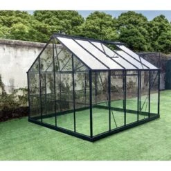 Pack Complet De Verres De Rechange Pour Serre De Jardin 7,42m² En Aluminium Anthracite Et Verre Trempé 4mm - Green Protect -Jardin Serre Boutique pack complet de verres de rechange pour serre de jardin 742m en aluminium anthracite et verre trempe 4mm green protect 4