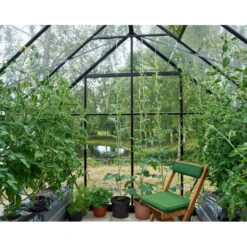 Pack Serre 9,9m² Noire En Verre Trempé Double Porte + Embase Noire Universal Halls -Jardin Serre Boutique pack serre 99m noire en verre trempe double porte embase noire universal halls 3