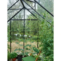 Pack Serre 9,9m² Noire En Verre Trempé Double Porte + Embase Noire Universal Halls -Jardin Serre Boutique pack serre 99m noire en verre trempe double porte embase noire universal halls 4