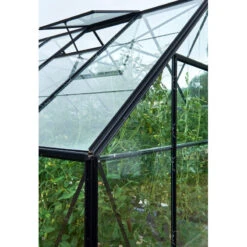 Pack Serre 9,9m² Noire En Verre Trempé Double Porte + Embase Noire Universal Halls -Jardin Serre Boutique pack serre 99m noire en verre trempe double porte embase noire universal halls 5