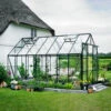 Pack Serre De Jardin 11,5m² Verte En Verre Trempé Magnum + Embase - Halls -Jardin Serre Boutique pack serre de jardin 115m verte en verre trempe magnum embase halls