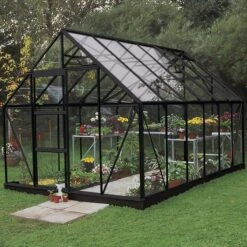 Pack Serre 9,9m² Noire En Verre Trempé + Embase Noire Universal Halls 27 Pack Serre 9,9m² Noire En Verre Trempé + Embase Noire Universal Halls -Jardin Serre Boutique pack serre de jardin 99m anthracite en verre embase noire universal halls 12