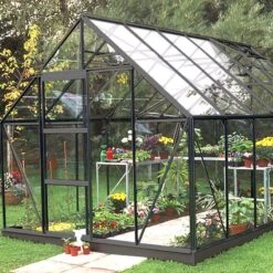 Pack Serre 9,9m² Noire En Verre Trempé + Embase Noire Universal Halls 17 Pack Serre 9,9m² Noire En Verre Trempé + Embase Noire Universal Halls -Jardin Serre Boutique pack serre de jardin 99m anthracite en verre embase noire universal halls 2