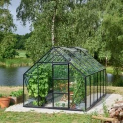 Pack Serre 9,9m² Noire En Verre Trempé + Embase Noire Universal Halls 18 Pack Serre 9,9m² Noire En Verre Trempé + Embase Noire Universal Halls -Jardin Serre Boutique pack serre de jardin 99m anthracite en verre embase noire universal halls 3