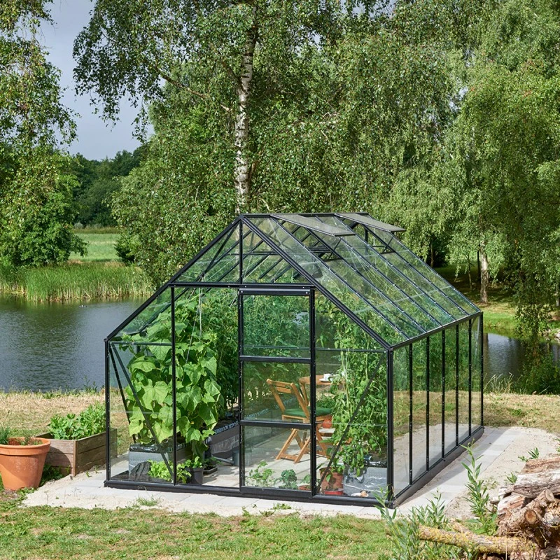 Pack Serre 9,9m² Noire En Verre Trempé + Embase Noire Universal Halls 6 Pack Serre 9,9m² Noire En Verre Trempé + Embase Noire Universal Halls – Image 4