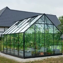 Pack Serre 9,9m² Noire En Verre Trempé + Embase Noire Universal Halls 20 Pack Serre 9,9m² Noire En Verre Trempé + Embase Noire Universal Halls -Jardin Serre Boutique pack serre de jardin 99m anthracite en verre embase noire universal halls 5