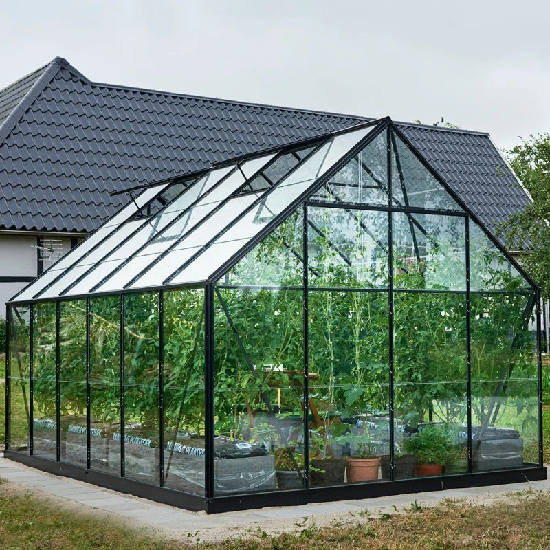 Pack Serre 9,9m² Noire En Verre Trempé + Embase Noire Universal Halls 8 Pack Serre 9,9m² Noire En Verre Trempé + Embase Noire Universal Halls – Image 6