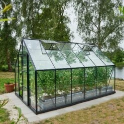 Pack Serre 9,9m² Noire En Verre Trempé + Embase Noire Universal Halls 24 Pack Serre 9,9m² Noire En Verre Trempé + Embase Noire Universal Halls -Jardin Serre Boutique pack serre de jardin 99m anthracite en verre embase noire universal halls 9