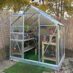 Petite Serre Allium Venus 2,5m² En Aluminium Naturel Et Verre Trempé 3mm + Embase Incluse - Natura Lams -Jardin Serre Boutique petite serre allium venus 25m en aluminium naturel et verre trempe 3mm embase incluse natura lams 14