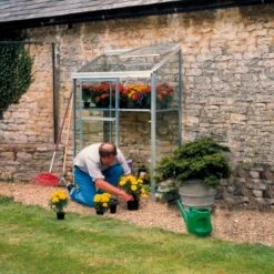 Serre Adossée 0,9m² Altan 2 En Aluminium Et Verre Horticole 3mm - Halls -Jardin Serre Boutique serre adossee 09m altan 2 en aluminium et verre horticole 3mm halls 4