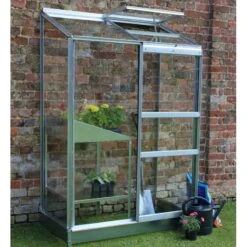 Serre Adossée 0,9m² Altan 2 En Aluminium Et Verre Horticole 3mm - Halls -Jardin Serre Boutique serre adossee 09m altan 2 en aluminium et verre horticole 3mm halls 6