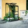 Serre Adossée 0,9m² Altan 2 En Aluminium Laqué Noir Et Verre Horticole 3mm - Halls -Jardin Serre Boutique serre adossee 09m altan 2 en aluminium laque noir et verre horticole 3mm halls