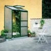 Serre Adossée 0,9m² Altan 2 En Aluminium Laqué Vert Et Polycarbonate 4mm - Halls -Jardin Serre Boutique serre adossee 09m altan 2 en aluminium laque vert et polycarbonate 4mm halls