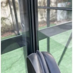 Serre Adossée 11,85m² LUXE En Aluminium Anthracite Et Verre Trempé 4mm - Green Protect -Jardin Serre Boutique serre adossee 1185m luxe en aluminium anthracite et verre trempe 4mm green protect 4