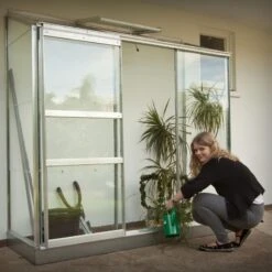 Serre Adossée 1,33m² Altan 3 En Aluminium Et Verre Horticole 3mm - Halls -Jardin Serre Boutique serre adossee 133m altan 3 en aluminium et verre horticole 3mm halls 4