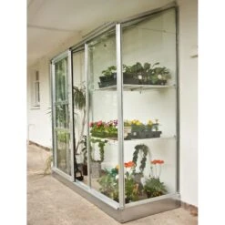 Serre Adossée 1,33m² Altan 3 En Aluminium Et Verre Horticole 3mm - Halls -Jardin Serre Boutique serre adossee 133m altan 3 en aluminium et verre horticole 3mm halls 6