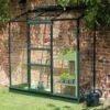 Serre Adossée 1,33m² Altan 3 En Aluminium Laqué Vert Et Verre Horticole 3mm - Halls -Jardin Serre Boutique serre adossee 133m altan 3 en aluminium laque vert et verre horticole 3mm halls