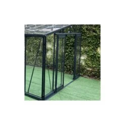 Serre Adossée 15,64m² LUXE En Aluminium Anthracite Et Verre Trempé 4mm - Green Protect -Jardin Serre Boutique serre adossee 1564m luxe en aluminium anthracite et verre trempe 4mm green protect 10