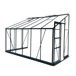 Serre Adossée Prima 7,22m² En Aluminium Anthracite Et Verre Trempé 4mm - Green Protect -Jardin Serre Boutique serre adossee 722m en aluminium anthracite et verre trempe 4mm green protect 10