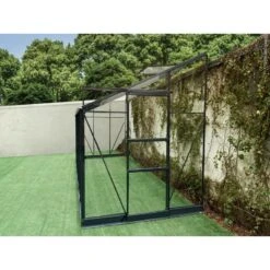 Serre Adossée Prima 7,22m² En Aluminium Anthracite Et Verre Trempé 4mm - Green Protect -Jardin Serre Boutique serre adossee 722m en aluminium anthracite et verre trempe 4mm green protect 4