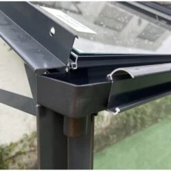 Serre Adossée Prima 7,22m² En Aluminium Anthracite Et Verre Trempé 4mm - Green Protect -Jardin Serre Boutique serre adossee 722m en aluminium anthracite et verre trempe 4mm green protect 6
