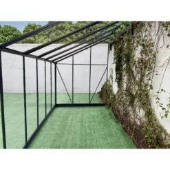 Serre Adossée Prima 7,22m² En Aluminium Anthracite Et Verre Trempé 4mm - Green Protect -Jardin Serre Boutique serre adossee 722m en aluminium anthracite et verre trempe 4mm green protect 8