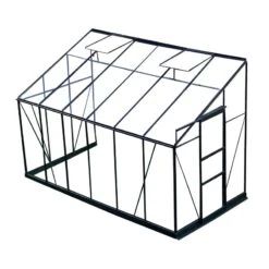 Serre Adossée Prima 7,22m² En Aluminium Anthracite Et Verre Trempé 4mm - Green Protect -Jardin Serre Boutique serre adossee 722m en aluminium anthracite et verre trempe 4mm green protect 9