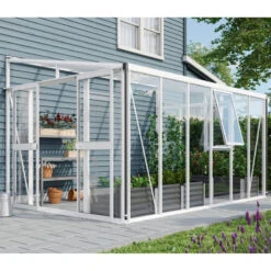 Serre Adossée Athena 10,2m² En Aluminium Blanc Et Vitrage Combiné - Vitavia -Jardin Serre Boutique serre adossee athena 102m en aluminium blanc et vitrage combine vitavia 2