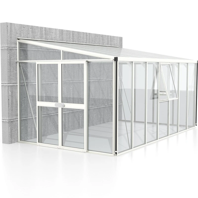 Serre Adossée Athena 11,9m² En Aluminium Blanc Et Vitrage Combiné - Vitavia 6 Serre Adossée Athena 11,9m² En Aluminium Blanc Et Vitrage Combiné - Vitavia – Image 4