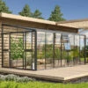 Serre Adossée Athena 11,9m² En Aluminium Noir Et Vitrage Combiné - Vitavia -Jardin Serre Boutique serre adossee athena 119m en aluminium noir et vitrage combine vitavia