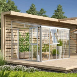 Serre Adossée Athena 7m² En Aluminium Anodisé Et Vitrage Combiné - Vitavia