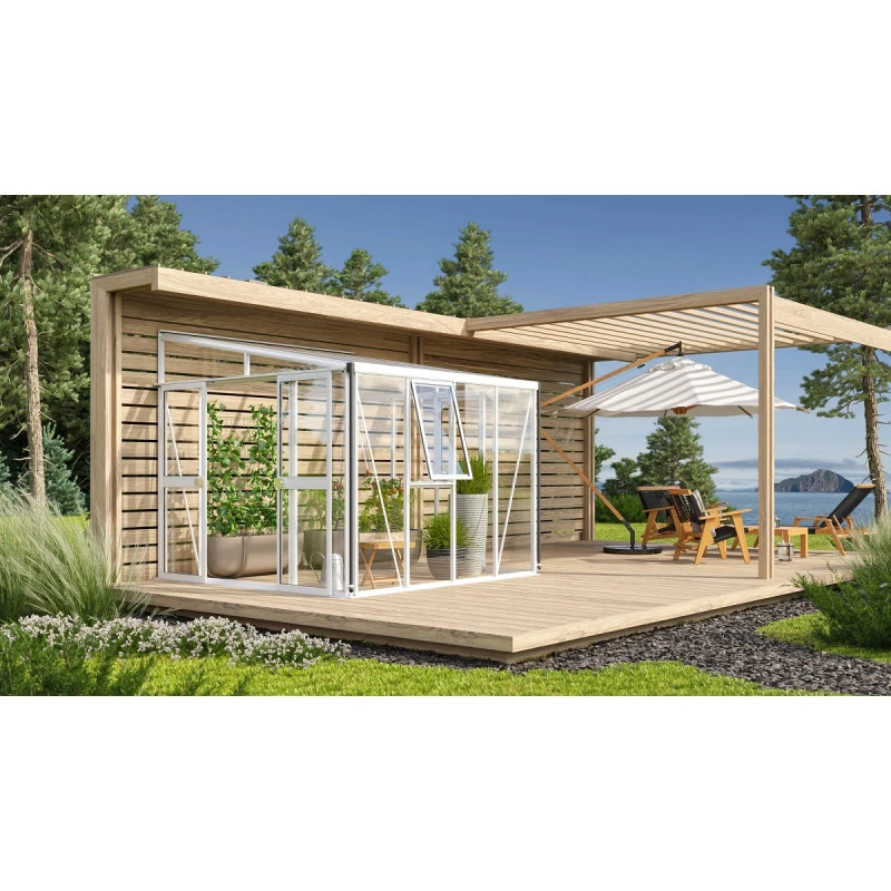 Serre Adossée Athena 7m² En Aluminium Blanc Et Vitrage Combiné - Vitavia 4 Serre Adossée Athena 7m² En Aluminium Blanc Et Vitrage Combiné - Vitavia – Image 2