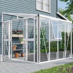 Serre Adossée Athena 7m² En Aluminium Blanc Et Vitrage Combiné - Vitavia 9 Serre Adossée Athena 7m² En Aluminium Blanc Et Vitrage Combiné - Vitavia -Jardin Serre Boutique serre adossee athena 7m en aluminium blanc et vitrage combine vitavia 2