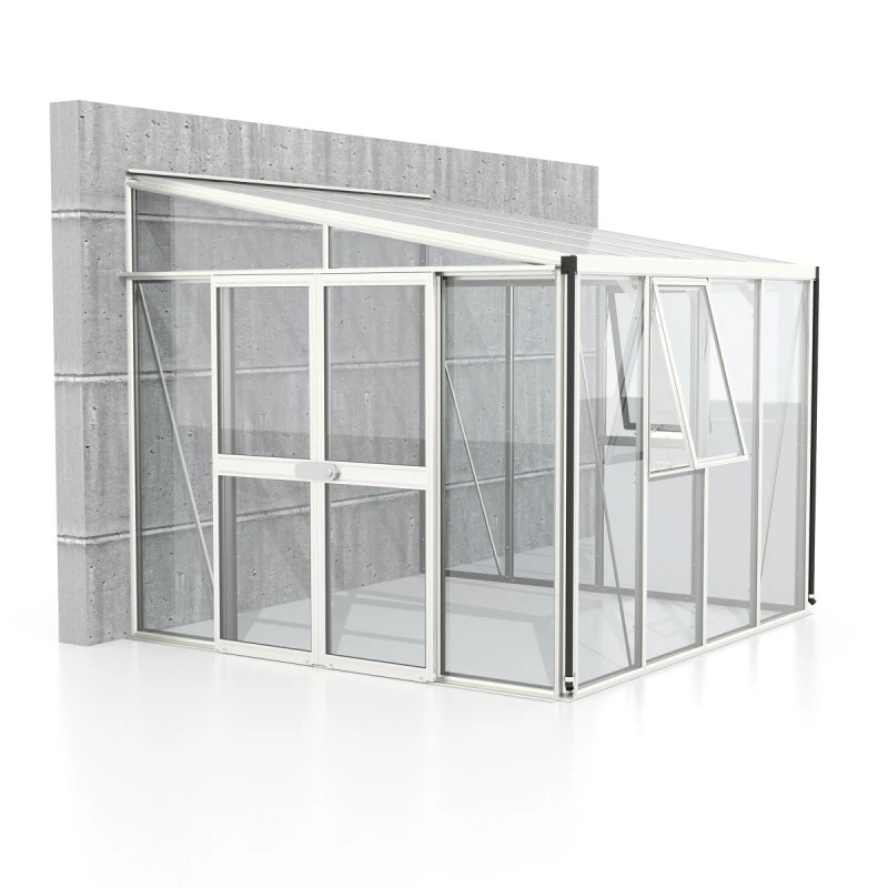 Serre Adossée Athena 7m² En Aluminium Blanc Et Vitrage Combiné - Vitavia 6 Serre Adossée Athena 7m² En Aluminium Blanc Et Vitrage Combiné - Vitavia – Image 4