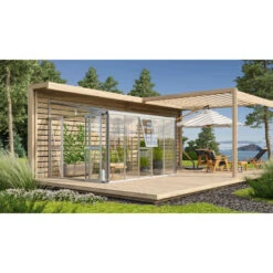 Serre Adossée Athena 8,6m² En Aluminium Anodisé Et Vitrage Combiné - Vitavia -Jardin Serre Boutique serre adossee athena 86m en aluminium anodise et vitrage combine vitavia 1