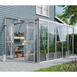 Serre Adossée Athena 8,6m² En Aluminium Anodisé Et Vitrage Combiné - Vitavia -Jardin Serre Boutique serre adossee athena 86m en aluminium anodise et vitrage combine vitavia 2