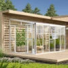 Serre Adossée Athena 8,6m² En Aluminium Blanc Et Vitrage Combiné - Vitavia -Jardin Serre Boutique serre adossee athena 86m en aluminium blanc et vitrage combine vitavia