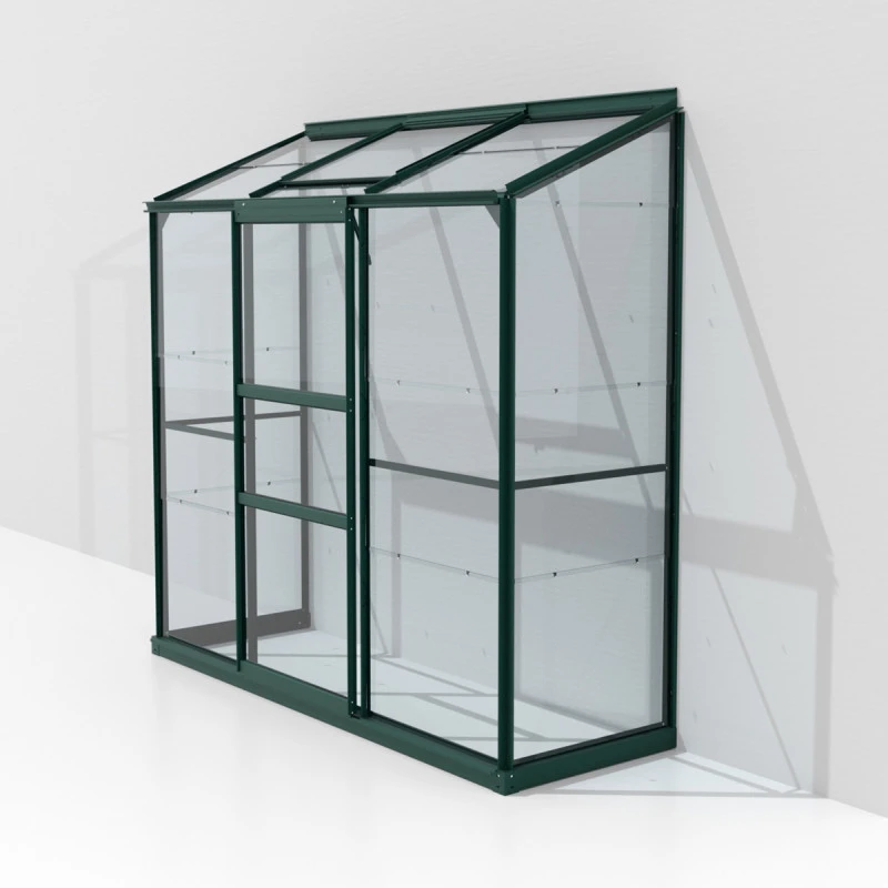 Serre Adossée Ida 1,3m² En Aluminium émeraude Et Verre De Sécurité 3mm - Vitavia 5 Serre Adossée Ida 1,3m² En Aluminium émeraude Et Verre De Sécurité 3mm - Vitavia – Image 3