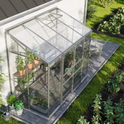 Serre Adossée Ida 3,3m² En Aluminium Anodisé Et Verre De Sécurité 3mm - Vitavia -Jardin Serre Boutique serre adossee ida 33m en aluminium anodise et verre de securite 3mm vitavia 2