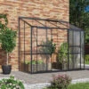 Serre Adossée Ida 3,3m² En Aluminium Noir Et Panneaux PC 4mm - Vitavia -Jardin Serre Boutique serre adossee ida 33m en aluminium noir et panneaux pc 4mm vitavia