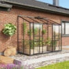 Serre Adossée Ida 3,3m² En Aluminium Noir Et Verre De Sécurité 3mm - Vitavia -Jardin Serre Boutique serre adossee ida 33m en aluminium noir et verre de securite 3mm vitavia