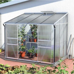 Serre Adossée Ida 5,2m² En Aluminium Anodisé Et Panneaux PC 4mm - Vitavia